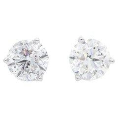 Orecchini Martini in oro bianco 14k e diamanti naturali certificati GIA 4,00ctw