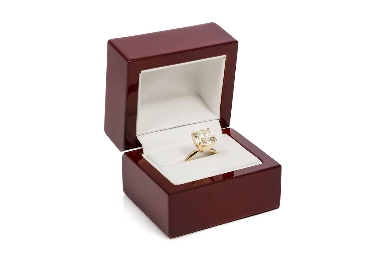 GIA Certified 14 Karat Gold and Diamond Solitaire Engagement Ring 5.11 Carat In New Condition In Tustin, CA