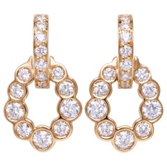 GIA Certified 14K Yellow Gold Door-Knocker Diamond Drop Earrings 1.60 CTW D–G VS