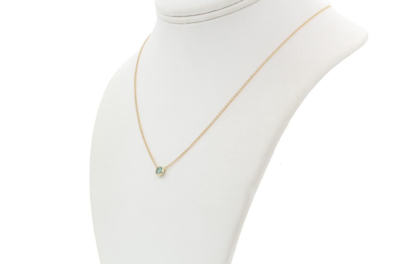 Collier pendentif en or jaune 14 carats et diamants verts et diamants verts certifiés GIA 0,32 carat en vente 6
