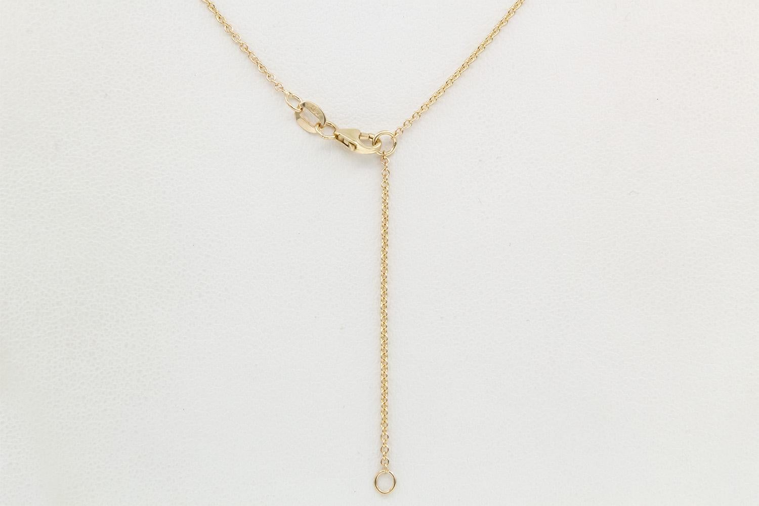 Collier pendentif en or jaune 14 carats et diamants verts et diamants verts certifiés GIA 0,32 carat en vente 8