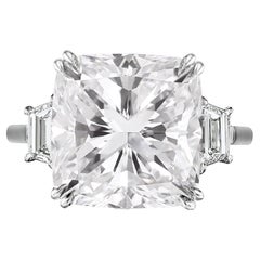 GIA Certified 7 Carat Cushion Cut D Color Flawless Diamond Platinum Ring