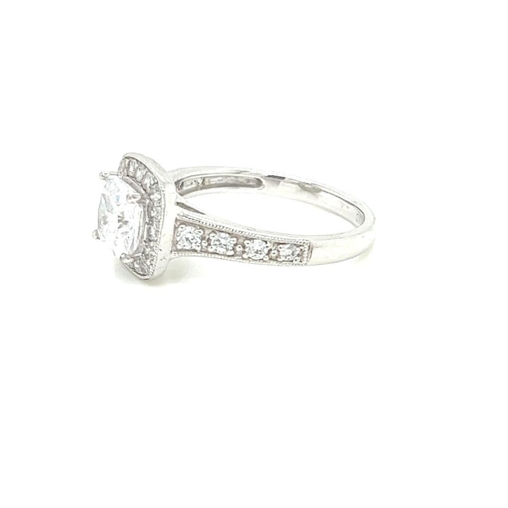 For Sale:  GIA Certified 1.5 Carat Cushion cut Diamond Ring in Platinum 4