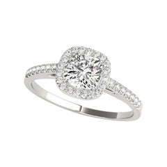 GIA Certified 1.5 Carat Cushion Halo Cathedral Pave Platinum Diamond Ring