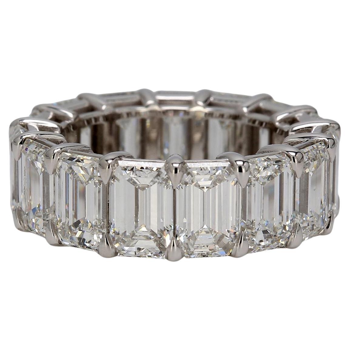 Emerald Cut GIA Certified 15 Carat Cut Diamond Ring  For Sale
