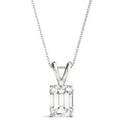GIA Certified 1.5 Carat Emerald Cut Diamond Solitaire Pendant