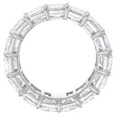 GIA Certified 15 Carat Emerald Cut Eternity Band Ring FLAWLESS TO VS1 DEF COLOR