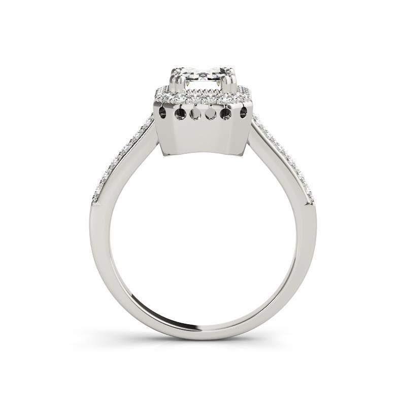 GIA-zertifizierter 1,5-Karat-Smaragddiamant-Halo  Diamantring im Zustand „Neu“ im Angebot in New York, NY