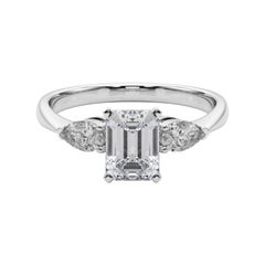 GIA Certified 1.5 Carat Emerald East-West Three-Stone Platinum Diamond Ring