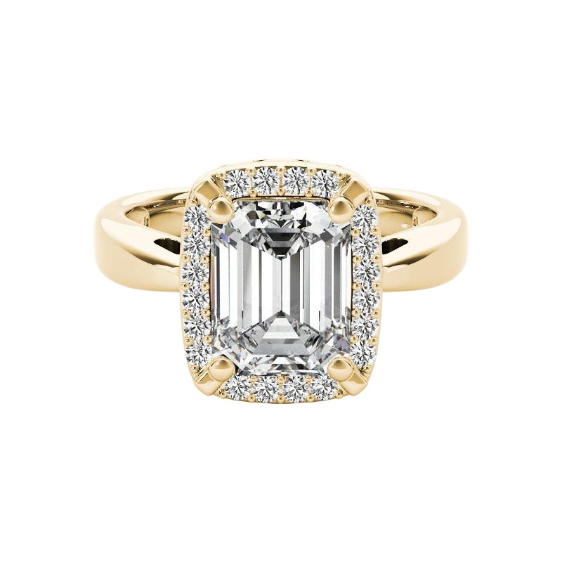 Anello con diamante antico in oro giallo 18 carati certificato GIA da 1,5 carati con smeraldo aureolato