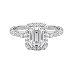 GIA Certified 1.5 Carat Emerald Halo Pave  Diamond Ring