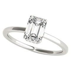 GIA zertifiziert 1.5 Karat Smaragd Versteckte Halo Slim Band Diamantring