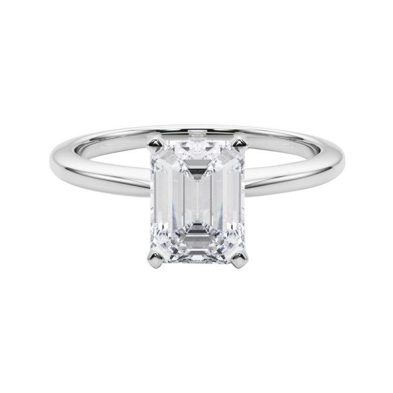 GIA-zertifizierter 1.5 Karat Smaragd Solitär-Diamantring mit Zacken