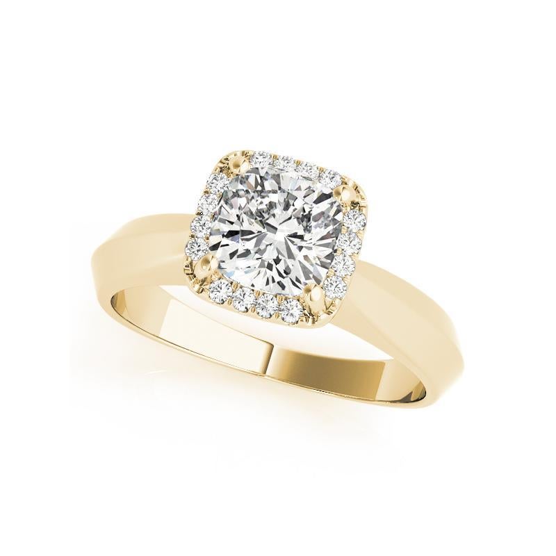 GIA Certified 1,5 Carat Knife Edge Band Cushion Halo Diamond Ring In condizioni Nuovo in vendita a New York, NY