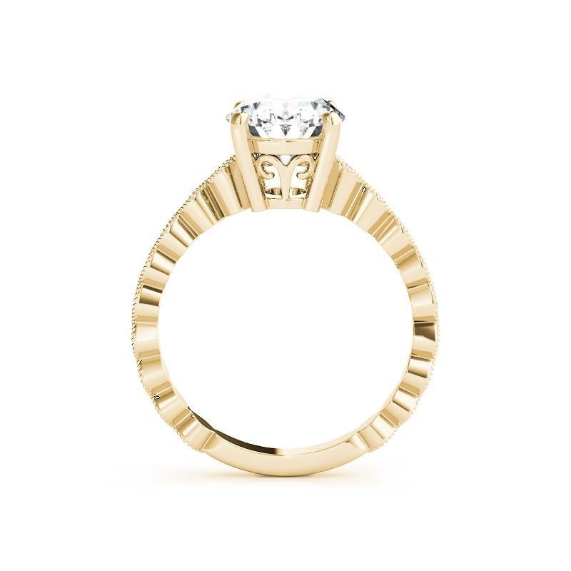 GIA Certified 1,5 Carat Oval Bezel Milgrain Band 18K Yellow Diamond Ring In condizioni Nuovo in vendita a New York, NY