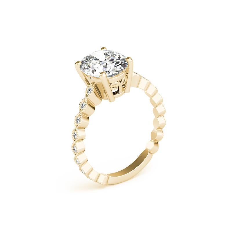 Donna GIA Certified 1,5 Carat Oval Bezel Milgrain Band 18K Yellow Diamond Ring in vendita