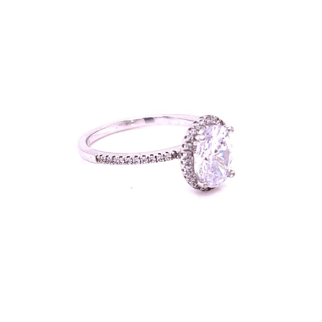 Im Angebot: GIA zertifizierter 1.5 Karat ovaler Diamant Platin Ring () 4