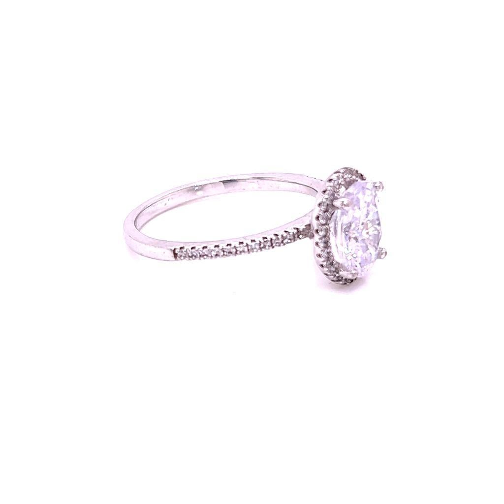 Im Angebot: GIA zertifizierter 1.5 Karat ovaler Diamant Platin Ring () 6