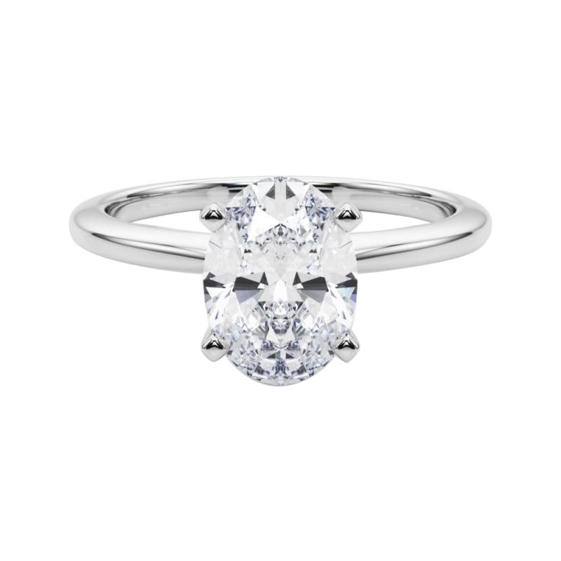 GIA Certified 1.5 Carat Oval Prong Set Solitaire Diamond Ring