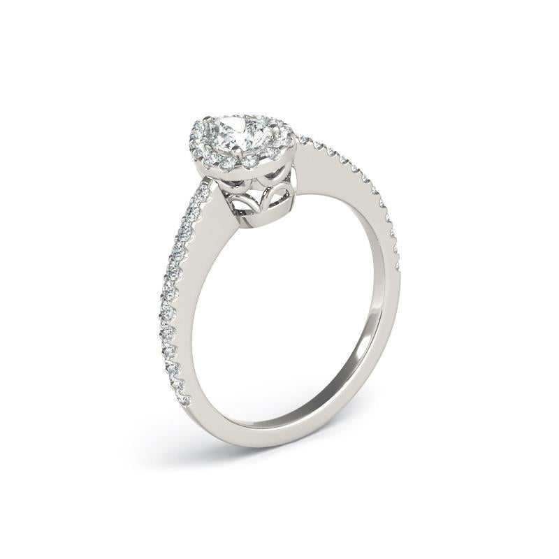 Women's GIA Certified 1.5 Carat Pear Halo Filigree Basket  Diamond Ring For Sale