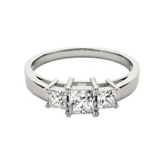 GIA Certified 1.5 Carat Princess Three-Stone Anniversary Diamond Ring