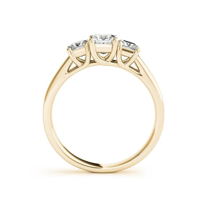 Anello classico con diamante Princess a tre pietre certificato GIA da 1.5 carati In condizioni Nuovo in vendita a New York, NY