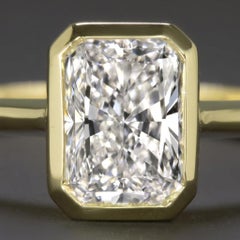 GIA Certified 1.5 Carat Radiant Cut Diamond Solitaire Engagement Ring