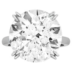 GIA Certified 15 Carat Round Brilliant Cut Diamond Platinum Ring FLAWLESS