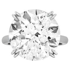 GIA Certified 10 Carat Round Brilliant Cut Diamond Platinum Ring