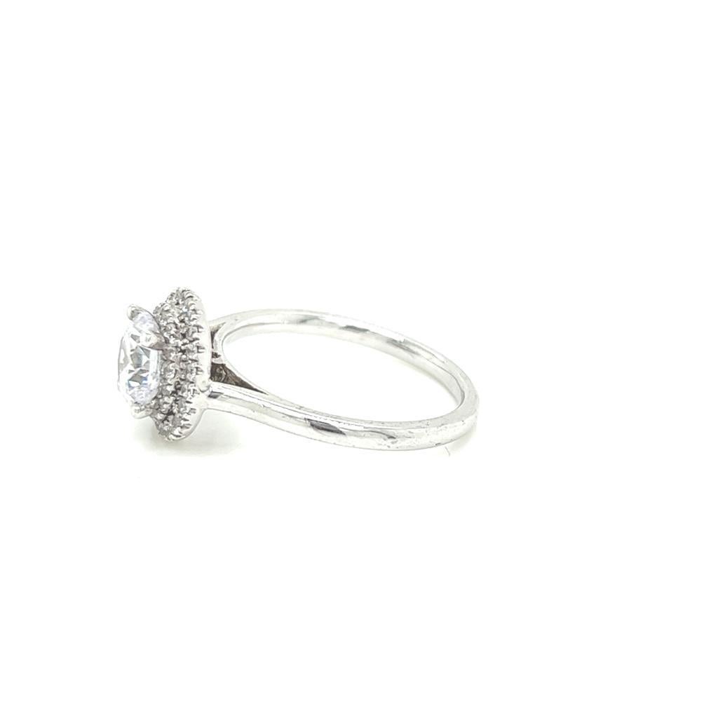 En vente :  Bague en platine avec diamants ronds et brillants de 1,5 carat certifiés GIA 4
