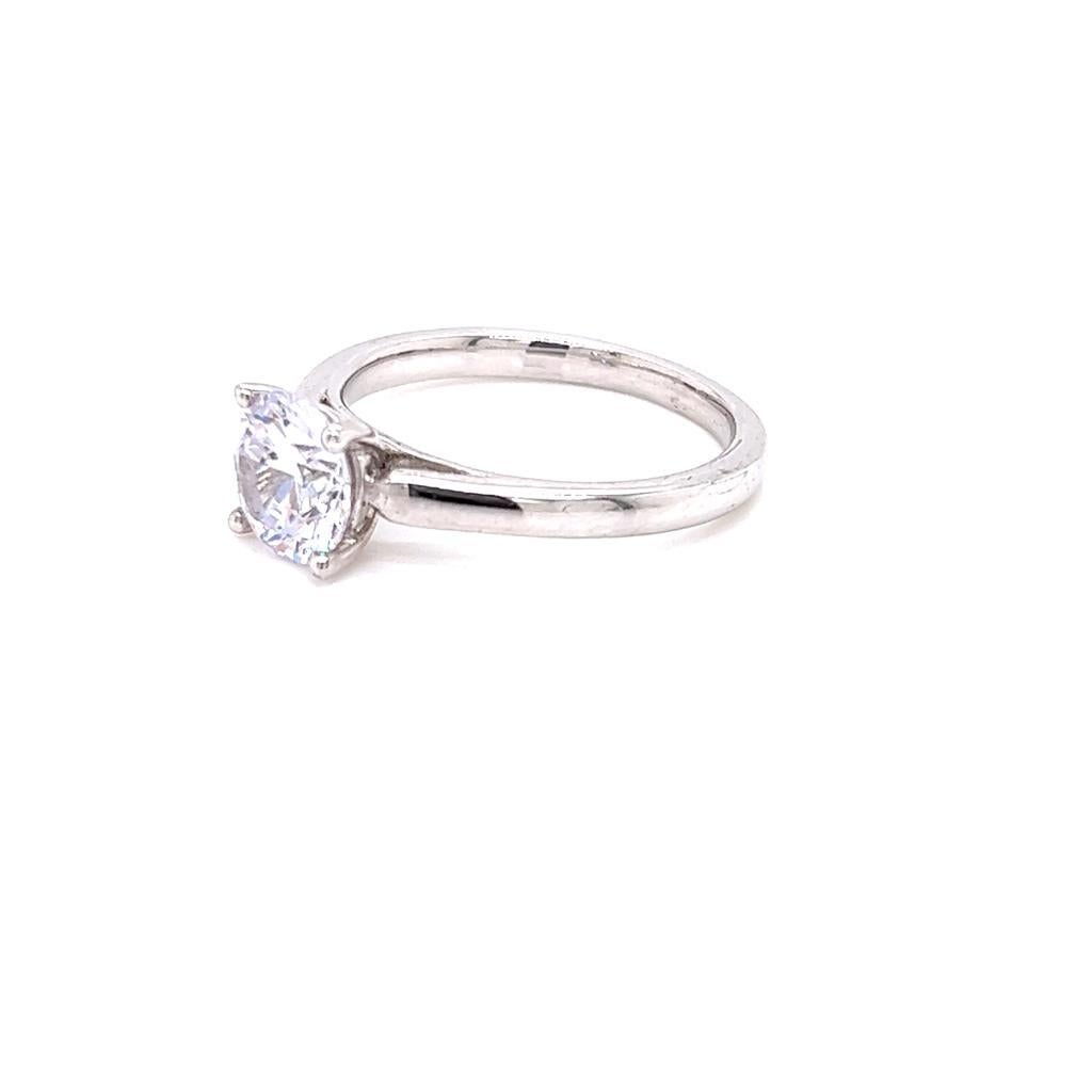 En vente :  Solitaire en platine avec diamants ronds et brillants de 1,5 carat certifiés GIA 5