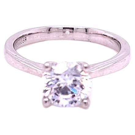 Solitaire en platine avec diamants ronds et brillants de 1,5 carat certifiés GIA