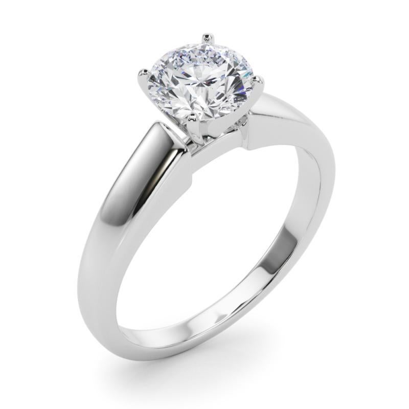 Bague solitaire classique à diamants ronds de 1,5 carat certifiée GIA Pour femmes en vente