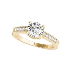 GIA Certified 1.5 Carat Round Double Basket Vintage Diamond Ring
