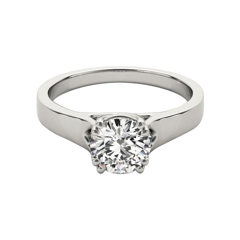 GIA Certified 1.5 Carat Round Double Four-Prong  Diamond Ring
