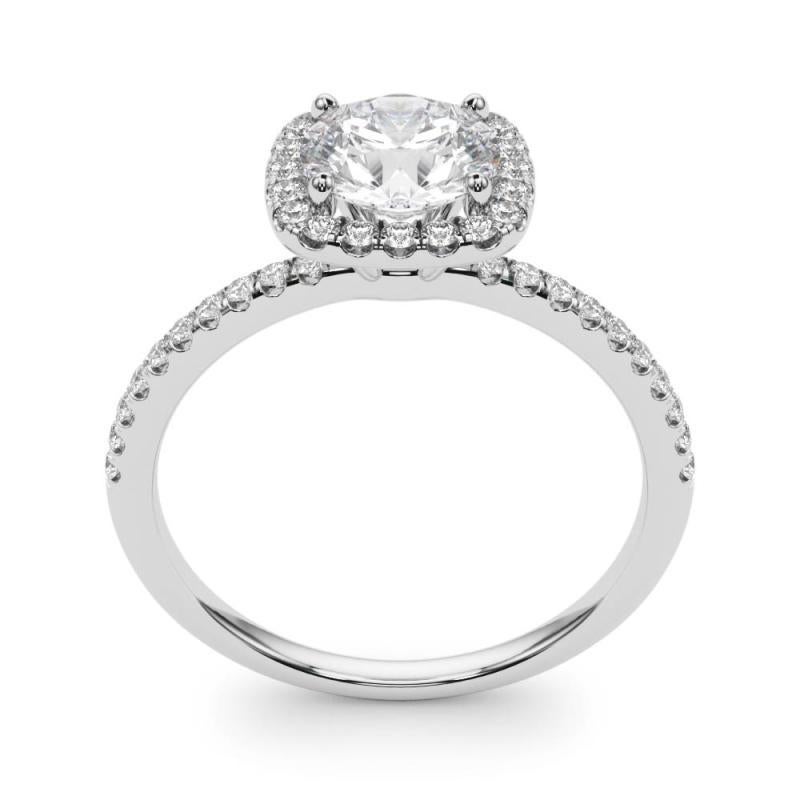 Ensemble de panier certifié GIA de 1,5 carat de forme ronde Halo  Bague en diamant Neuf - En vente à New York, NY