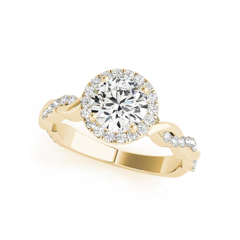 Bague à diamant tressé certifiée GIA de 1,5 carat à halo rond entrelacé Neuf - En vente à New York, NY