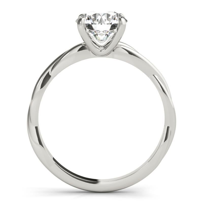 Bague en platine avec diamant certifié GIA de 1,5 carat solitaire rond et torsadé Neuf - En vente à New York, NY