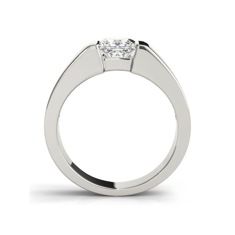 GIA zertifiziert 1,5 Karat Solitär Princess Cut Flush Set Platin Diamantring im Zustand „Neu“ im Angebot in New York, NY