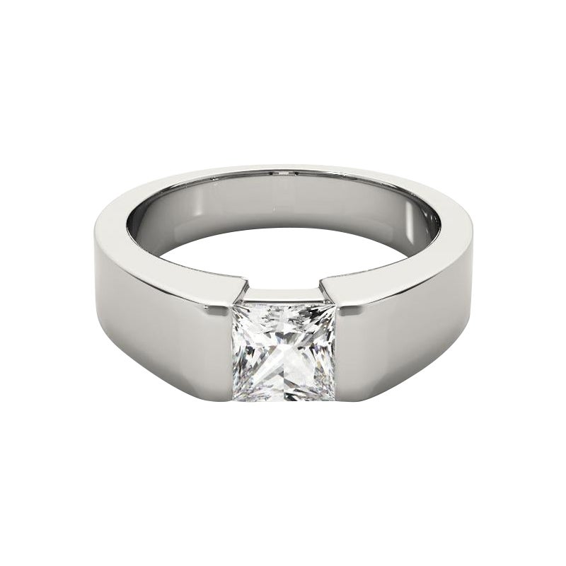 GIA zertifiziert 1,5 Karat Solitär Princess Cut Flush Set Platin Diamantring