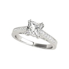 GIA Certified 1.5 Carat Solitaire & Princess Vintage Platinum Diamond Ring