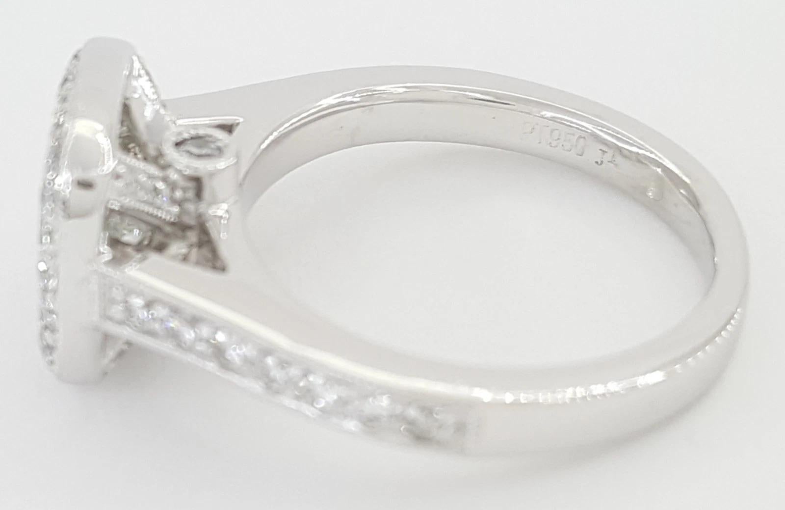 GIA zertifizierter 1,5 Karat Diamant-Halo-Verlobungsring im Prinzessinnenschliff (Zeitgenössisch) im Angebot