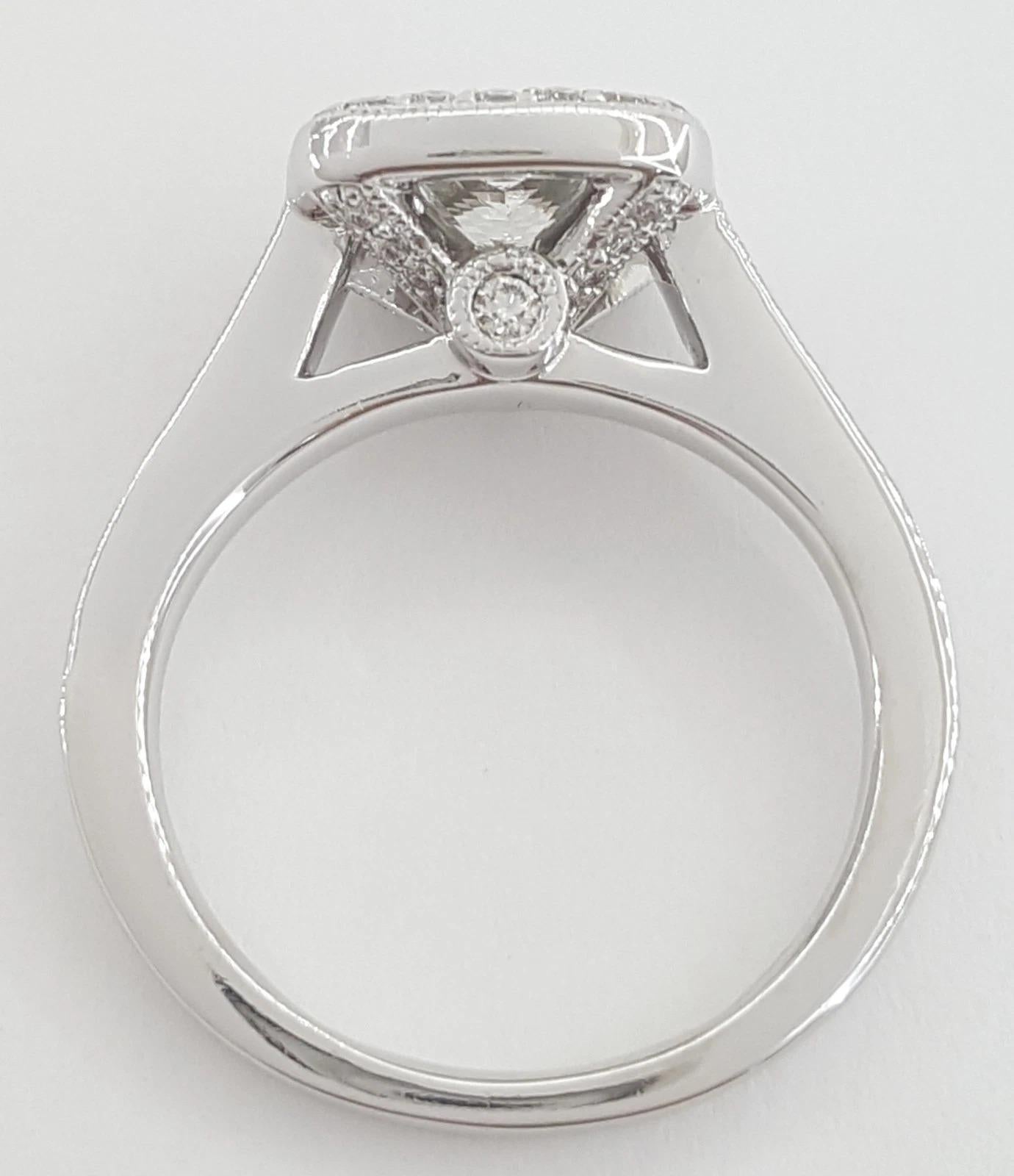 GIA zertifizierter 1,5 Karat Diamant-Halo-Verlobungsring im Prinzessinnenschliff (Tropfenschliff) im Angebot