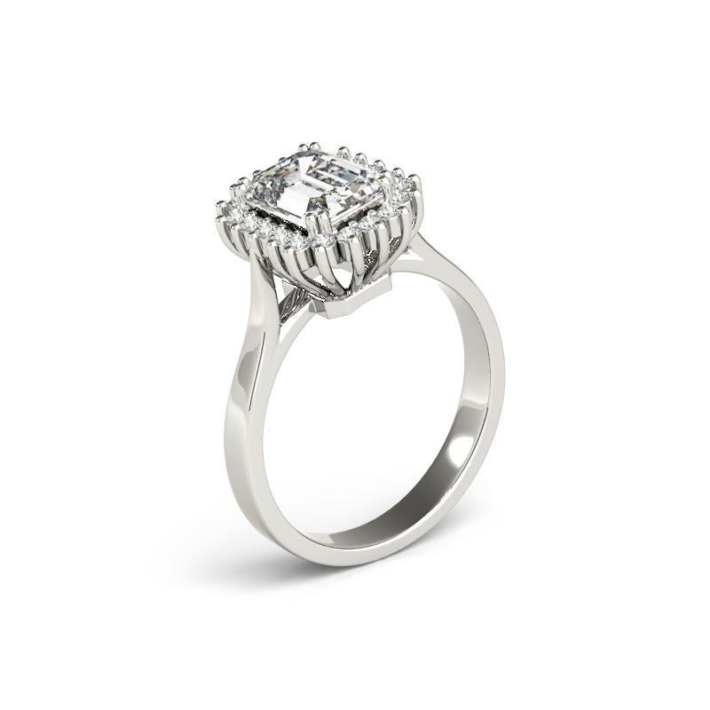 Donna GIA Certified 1.5 Carat Vintage Emerald Halo Cluster Platinum Diamond Ring in vendita