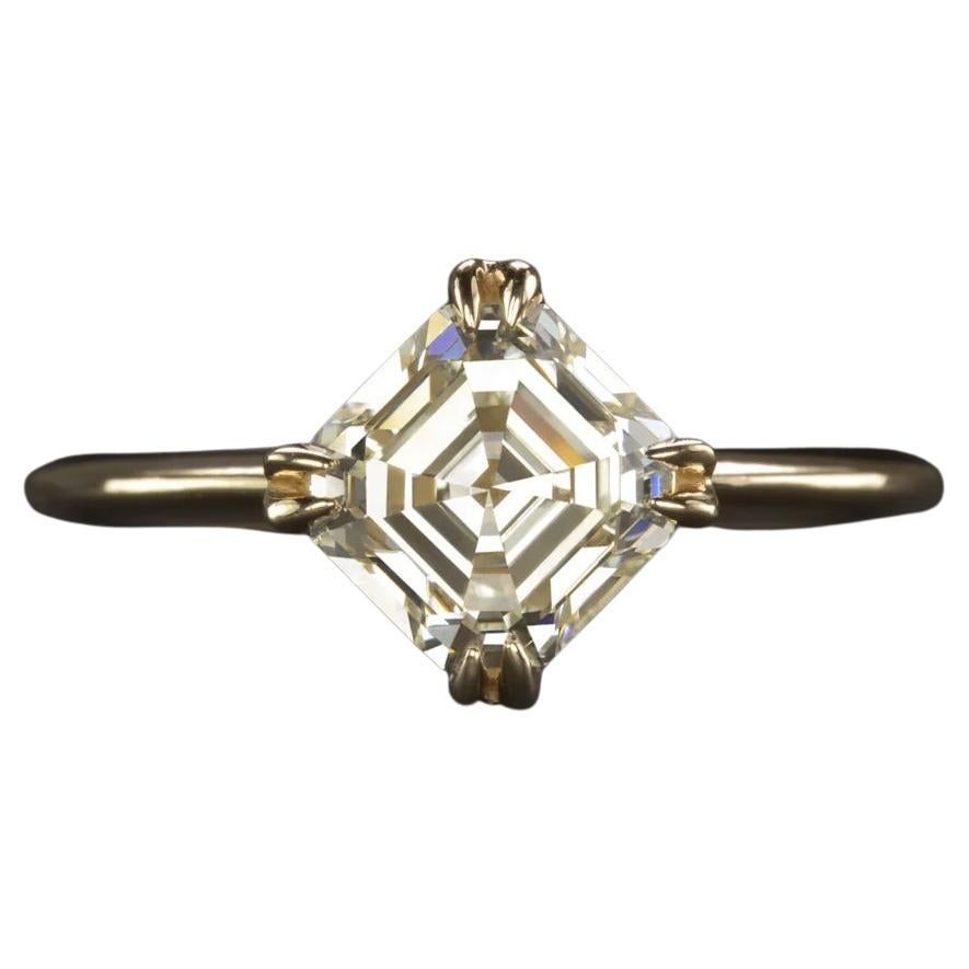 GIA Certified 1.50 Carat Asscher Cut Diamond Solitaire Ring