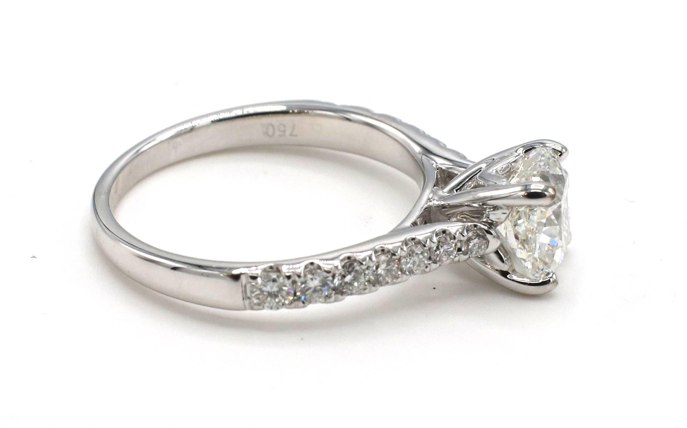 Modern GIA Certified 1.50 Carat Cushion I I1 Diamond Engagement Ring
