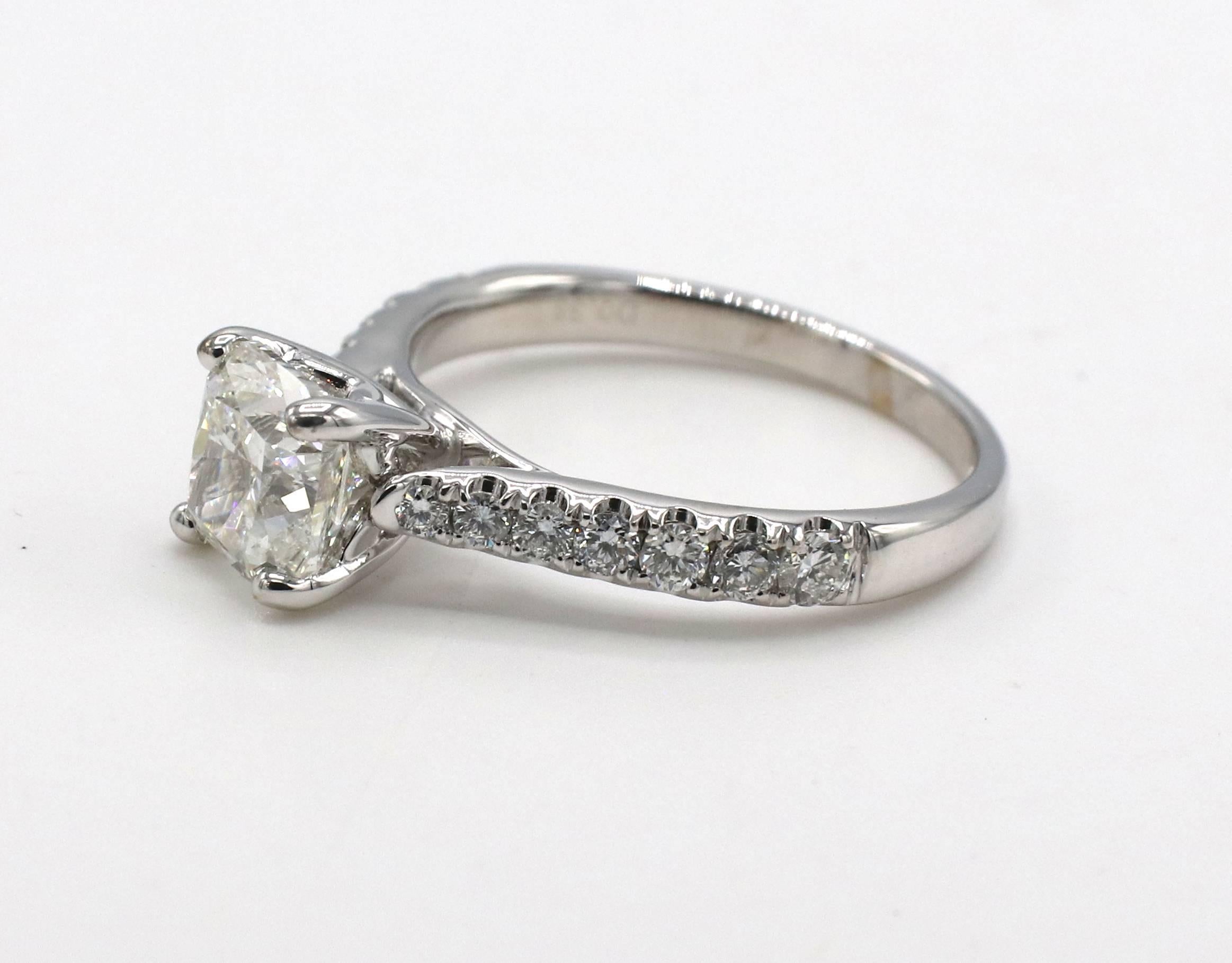 GIA Certified 1.50 Carat Cushion I I1 Diamond Engagement Ring In Excellent Condition In  Baltimore, MD