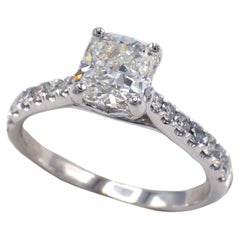 GIA Certified 1.50 Carat Cushion I I1 Diamond Engagement Ring