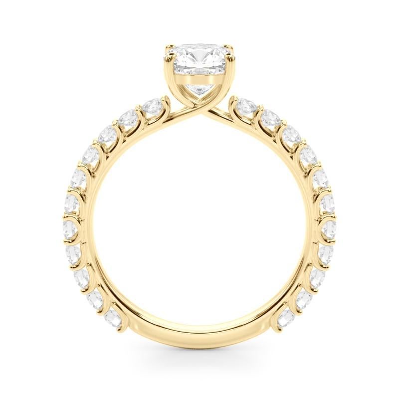 Taglio cuscino GIA Certified 1,50 Carat Cushion Partial Eternity Shank Diamond Ring in vendita