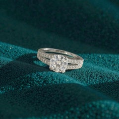 GIA Certified 1.50 Carat D Flawless Type IIa H&A Diamond Ring in 18K White Gold